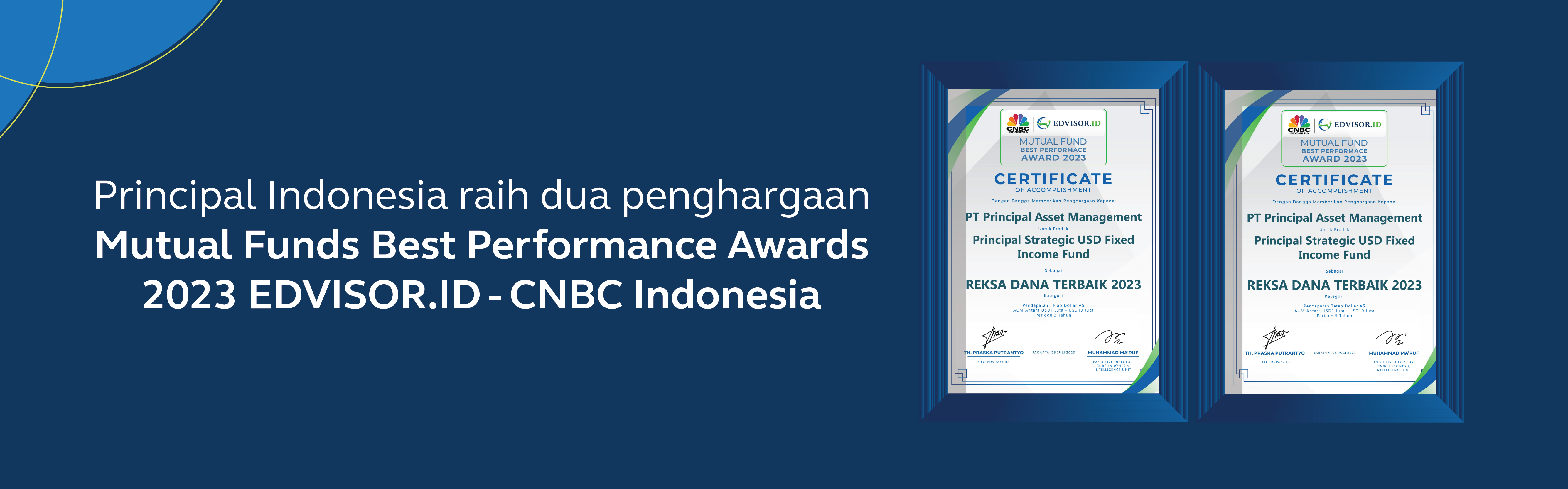 Principal Indonesia Meraih Dua Penghargaan 